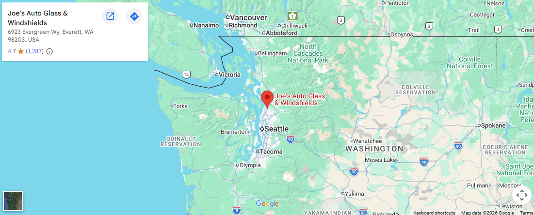 Joe's Auto Glass service area map